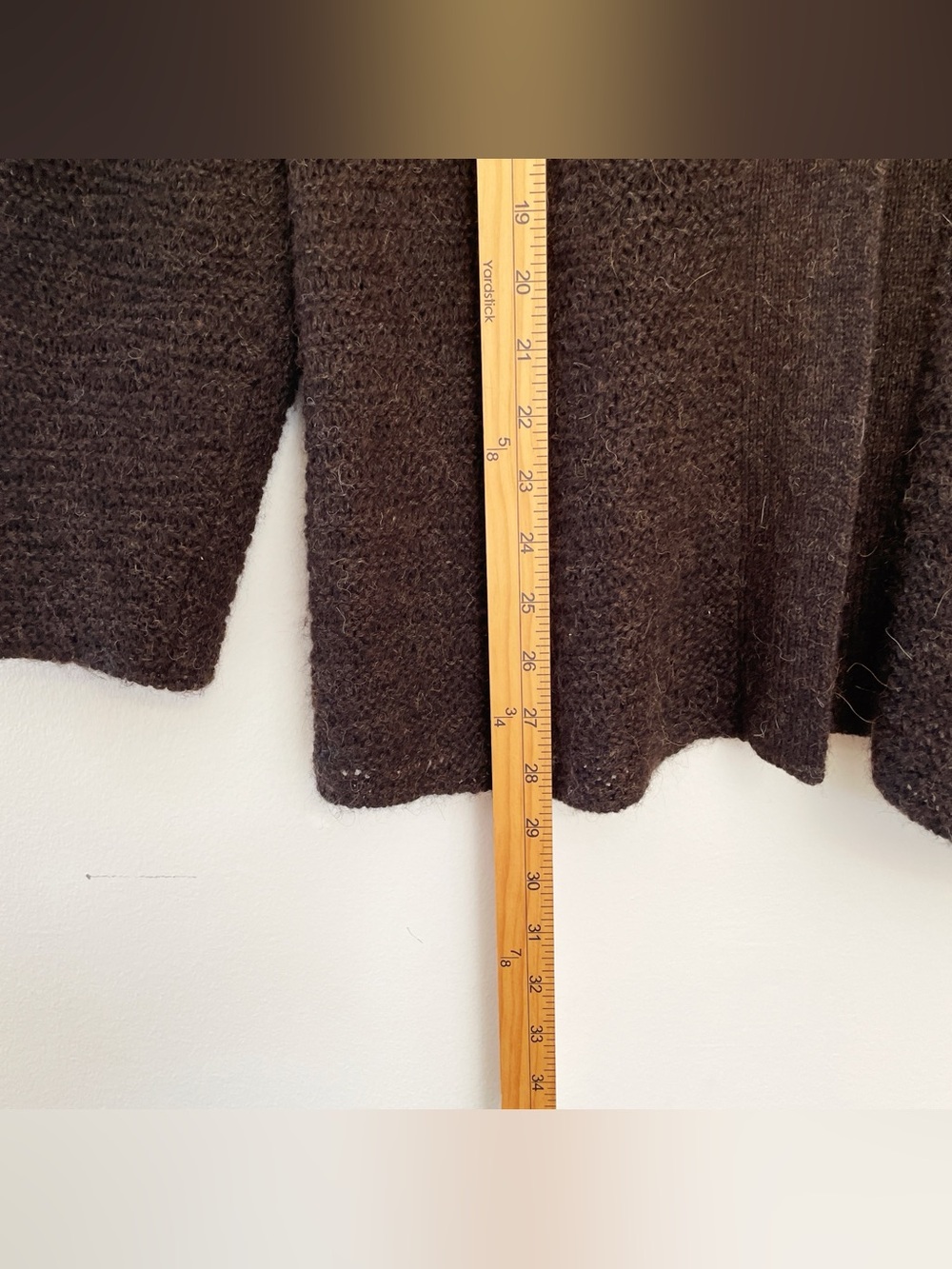 Eileen Fisher 100% Baby Alpaca Wool Knit Cardigan Sweater Womens Large Chocolate - Picture 8 of 11